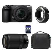 Nikon appareil photo hybride z30 + z 16-50 + z 50-250 + sac + carte sd 8 go + adaptateur ftz II