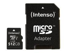 Intenso Premium - Carte mémoire flash (adaptateur microSDXC vers SD inclus(e)) - 512 Go - UHS Class 1 / Class10 - microSDXC UHS-I