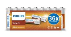 Pack de 36 piles alcalines Philips AA LR06