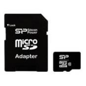 SILICON POWER - Carte mémoire flash (adaptateur microSDHC - SD inclus(e)) - 8 Go - Class 10 - micro SDHC