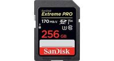 Carte mémoire sdxc sandisk extreme pro 256 go jusqu'à 170 mo/s, classe 10, u3, v30, 4k uhd