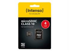 Intenso Class 10 - Carte mémoire flash (adaptateur microSDHC - SD inclus(e)) - 4 Go - Class 10 - micro SDHC