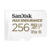 SanDisk Max Endurance - Carte mémoire flash (adaptateur microSDXC vers SD inclus(e)) - 256 Go - Video Class V30 / UHS-I U3 / Class10 - microSDXC UHS-I