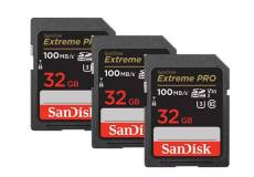 3PCS Mémoire SDHC SDXC Sandisk Extreme Pro 32Go 100Mo/S 90Mo/S UHS-I V30 version 2022
