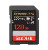 Carte SD SanDisk 128Go Extreme Pro Class10 U3 SD 200MB/s écriture 90Mb/s SDXC