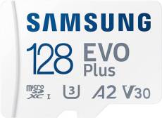 Carte Mémoire Micro SD Samsung Evo Plus 128 Go Micro SDXC MB-MC128KA/EU U3 Classe 10 A2 130 Mo/s avec Adaptateur Version 2021
