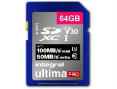 Integral UltimaPro - Carte mémoire flash - 64 Go - Video Class V30 / UHS Class 3 / Class10 - SDXC UHS-I