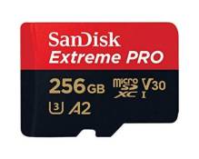 SanDisk Extreme Pro - Carte mémoire flash - 256 Go - A2 / Video Class V30 / UHS-I U3 / Class10 - microSDXC UHS-I