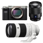 Sony appareil photo hybride alpha 7c silver + fe 24-70 f/4 + fe 70-200 f/4