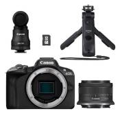 Appareil photo hybride kit Créateur Canon EOS R50 + RF-S 18-45mm f/4.5-6.3 IS STM + Micro DM-E100 + Poignée-trépied HG-100TBR