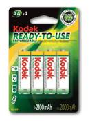 KODAK - Piles rechargeables - Ni-MH - AA / LR06 - 2100 mAh - pack de 4