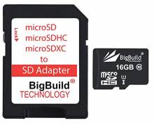 BigBuild Technology 16Go Ultra Rapide Class 10 80Mo/s MicroSD Carte mémoire pour Coolpad Modena 2 Mobile, Adaptateur SD Inclus