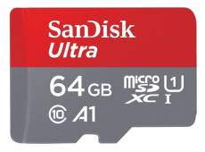 SanDisk Ultra MicroSDXC UHS-I 64 Go Carte Mémoire avec Adaptateur microSD Vitesse de Lecture Allant jusqu'à 100MB/S, Classe 10, U1, A1