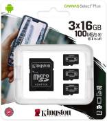 Kingston Canvas Select Plus - Carte mémoire flash (adaptateur microSDHC - SD inclus(e)) - 16 Go - A1 / Video Class V10 / UHS Class 1 / Class10 - micro