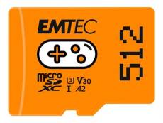 EMTEC Gaming - Carte mémoire flash - 512 Go - A2 / Video Class V30 / UHS-I U3 - microSDXC UHS-I - orange