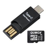 Qumox Carte Mémoire micro sd sdhc 32Go TF 32G 32GB classe 10 70Mo/s avec secteur OTG pour Samsung Huawei Xiaomi portable tablette