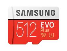 Samsung MB-MC512GA Carte Mémoire MicroSD Evo Plus 512G avec Adaptateur SD 100 Mo/s en lecture et 90 Mo/s écriture