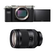 Sony appareil photo hybride alpha 7c silver + fe 24-240