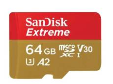 Carte microSDXC SanDisk Extreme 64 Go pour jeux sur mobile jusqu'à 170 Mo/s avec A2 App Performance UHS-I Classe 10 U3 V30