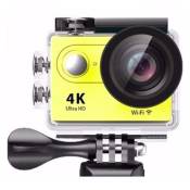 Caméra Sport 4 K Ultra HD 12 Mp LCD 2 Pouces Wifi 170 Degrés Étanche Jaune + SD 4Go YONIS