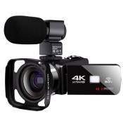 Caméscope F4 4K Ultra HD Avec couvercle d'ombrage microphone Noir