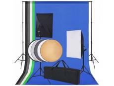 Vidaxl kit de studio 5 toiles de fond colorées et 2 boîtes à lumière