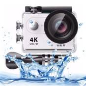Caméra Sport 4 K Ultra HD 12 Mp LCD 2 Pouces Wifi 170 Degrés Étanche Blanc + SD 8Go YONIS