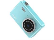LINFE HD Caméscope numérique 48 mégapixels, double caméra avant et arrière avec carte mémoire 32G + lecteur de carte USB - Bleu