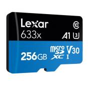 Lexar High Performance - Carte mémoire flash - 256 Go - A1 / Video Class V30 / UHS-I U3 / Class10 - SDXC UHS-I