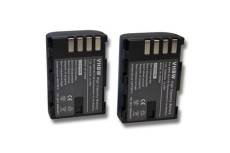 2 x batteries vhbw Li-Ion Set 2000mAh (7.2V) pour appareil photo Panasonic Lumix DC-GH5, DC-GH5L, DC-GH5M comme DMW-BLF19, DMW-BLF19E.