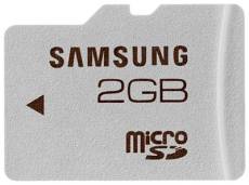 Carte Mémoire Micro SD de 2 Go d'origine Samsung avec Adaptateur pour le Samsung S3350 Chat 335