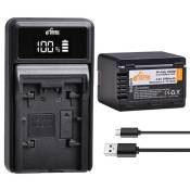 Batterie 3900mAh + chargeur USB LED,pour Panasonic HC-V720,HC-V727,HC-V730,HC-V750,HC-V757,HC-V760,HC-V770