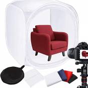 150cm Tente de Shooting Photo Studio Portable Pliable - Boîte à Lumière Soft Box Cube Shooting Tente Lumineuse avec 4 Couleurs Toiles de Fond pour Pho