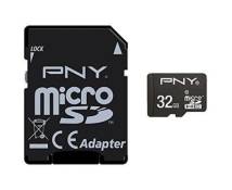 PNY Carte mémoire MicroSDHC Performance 32 Go Classe 10 avec une vitesse de lecture allant jusqu'à 50Mb/s avec adaptateur
