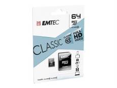Carte Micro SDXC Emtec 64Go Class 10 + Adaptateur