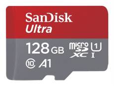 SanDisk Ultra - Carte mémoire flash (adaptateur microSDXC vers SD inclus(e)) - 128 Go - A1 / UHS-I U1 / Class10 - microSDXC UHS-I