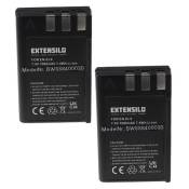 EXTENSILO 2x Batteries compatible avec Nikon D40 SLR, D40x DSLR, D60 DSLR, D3000, D5000 appareil photo, reflex numérique (1000mAh, 7,4V, Li-ion)