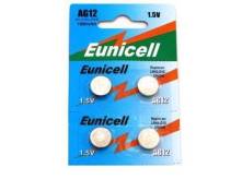 Eunicell AG12 Lot de 4 piles bouton alcalines G12/LR43/LR43SW/LR1142 LR1142SW SR1142W de type 301/386