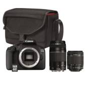 Appareil Photo Reflex Canon EOS 2000D + Objectif EF-S 18-55 mm f/3.5-5.6 IS II + Objectif EF 75-300 mm f/4-5.6 III + Sac SB130 + Carte mémoire SD 16 G