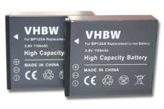 Vhbw 2x Li-Ion batterie 1100mAh (3.6V) pour appareil numérique camescope Samsung HMX-Q20, HMX-Q20BP, HMX-QF20, HMX-QF20BP, HMX-QF30WP, HMX-T10