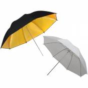 DynaSun UR02 Kit de 2 Parapluies pour Studio Photo/Vidéo avec Diffuseur Translucide Noir/Blanc
