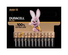 Pack de 12 Piles alcalines Duracell Plus type L0R3 AAA