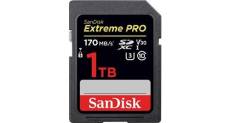 Carte mémoire sdxc sandisk extreme pro 1 à jusqu'à 170 mo / s, classe 10, u3, v30