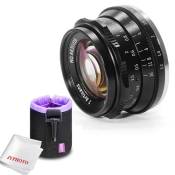 7artisans 35mm F1.2 Grande ouverture Objectif fixe manuel pour Fujifilm X-Mount caméra avec Caden Lens Pouch Sac avec Jyphoto Chiffon