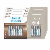 Lot de 40 piles alcalines Philips AAA 4 pack de 6+4