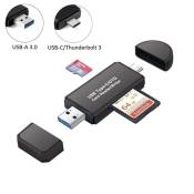 Lecteur de carte USB 3.0, lecteur de carte SD / Micro-SD USB Type C Adaptateur OTG pour cartes SDXC, SDHC, SD, MMC, RS-MMC, Micro-SDXC, Micro-SD, Micr