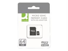 Q-CONNECT - Carte mémoire flash (adaptateur SD inclus(e)) - 64 Go - Class 10 - micro SDXC