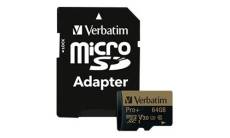 Verbatim PRO+ - Carte mémoire flash (adaptateur microSDXC vers SD inclus(e)) - 64 Go - UHS Class 3 / Class10 - microSDXC UHS-I