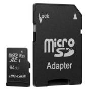 Carte Mémoire Micro SD Hikvision V30 XC1 HS-TF-C1(STD)/64G 64Go Micro SDHC 92Mo/s Noir