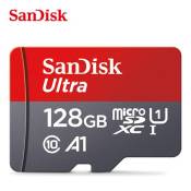 Carte Mémoire microSDXC SanDisk Ultra 128 Go + Adaptateur SD avec Performances Applicatives A1 jusqu'à 100 Mo/s